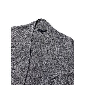 Eileen Fisher Marled Gray Linen Wool Blend Open Front Cardigan Womens Size Large